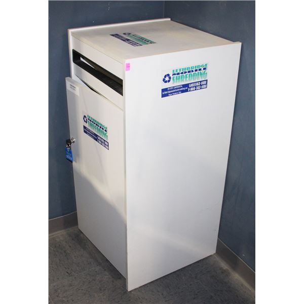 40" TALL SHREDDING BIN WITH KEY