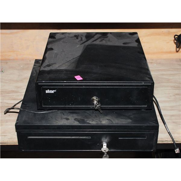 TWO CASH DRAWERS WITH KEYS