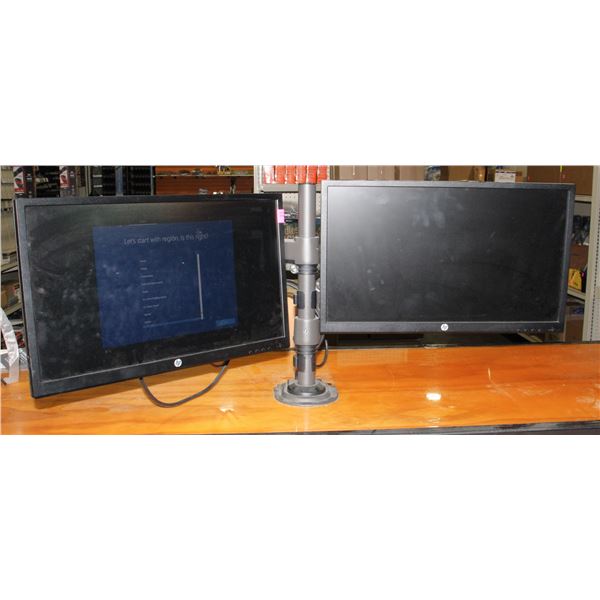 HP PRODESK COMPUTER WITH DUAL HP MONITORS
