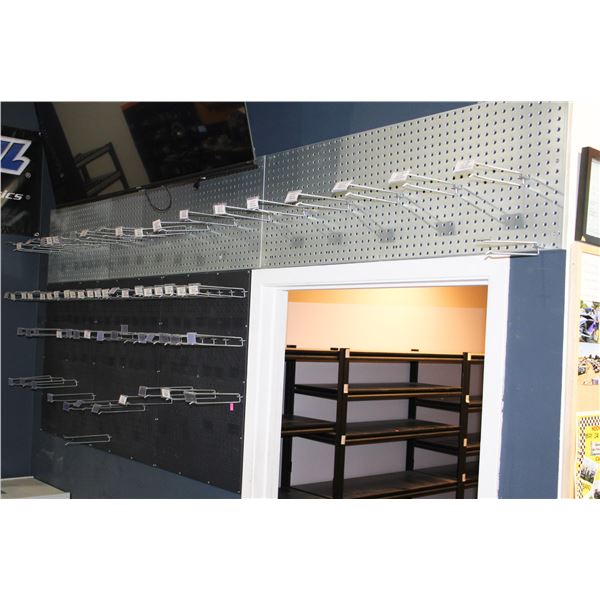 METAL AND PLASTIC WALL MOUNTED PEGBOARD WITH PEGS
