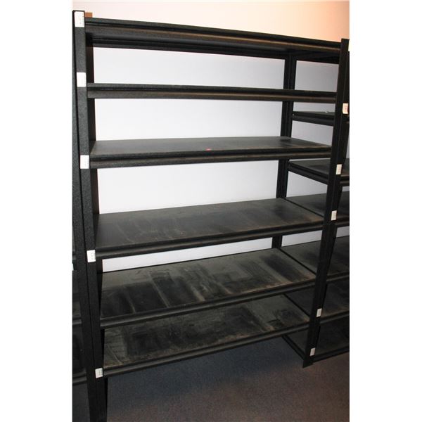 ADJUSTABLE SHELVES METAL FRAME WITH WOOD SHELVES