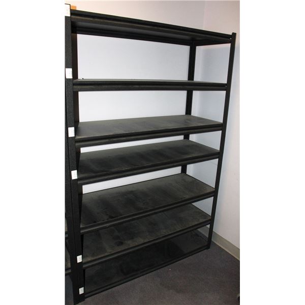 ADJUSTABLE SHELVES METAL FRAME WITH WOOD SHELVES