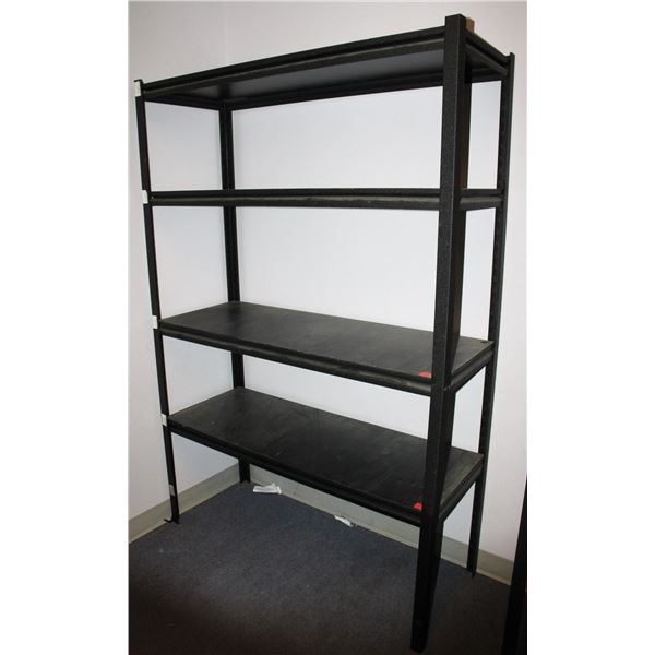 ADJUSTABLE SHELVES METAL FRAME WITH WOOD SHELVES