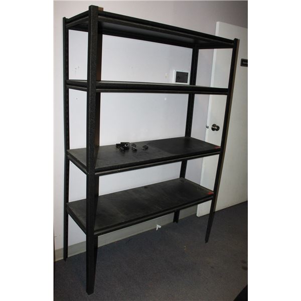 ADJUSTABLE SHELVES METAL FRAME WITH WOOD SHELVES