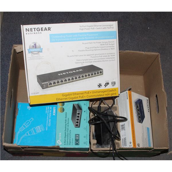 LOT OF ELECTRONICS INCLUDING NETGEAR 16 PORT