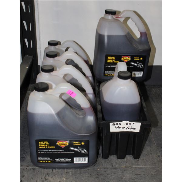 LARGE LOT OF BAR AND CHAIN OIL