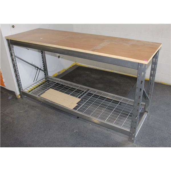 HEAVY SHELVING / DESK. NO CONTENTS INCLUDED