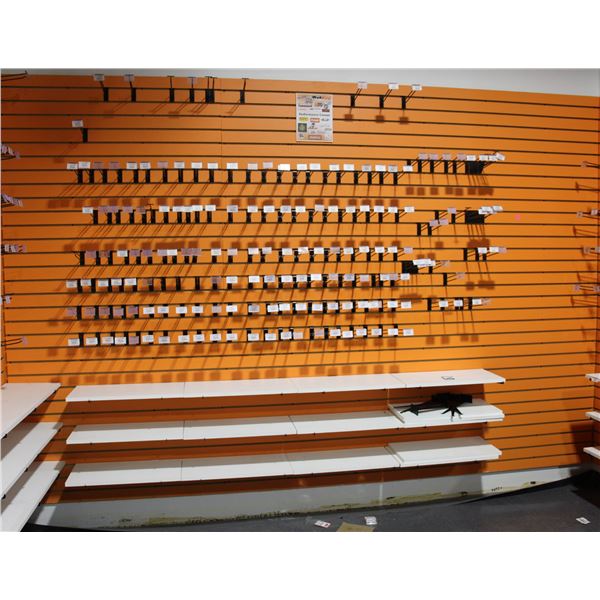 SECTION OF PAINTED ORANGE GROOVE PEG BOARD