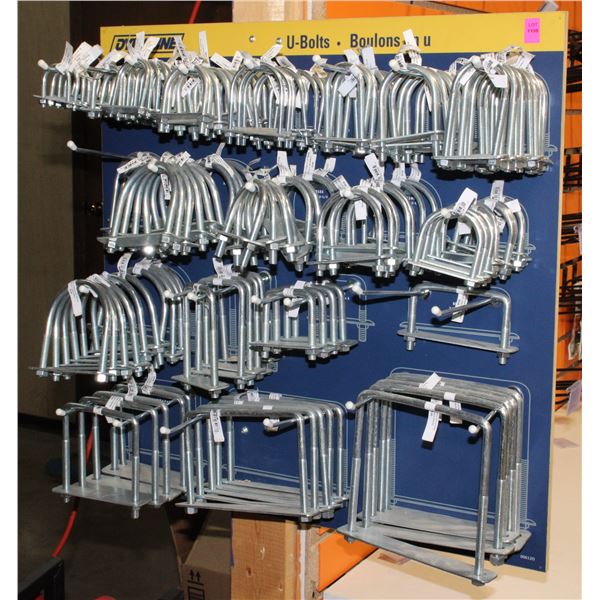 DYNALINE U-BOLTS RETAIL DISPLAY FULL OF PRODUCT