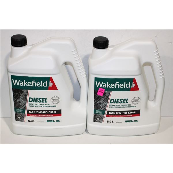 TWO 5L JUGS WAKEFIELD DIESEL ENGINE OIL