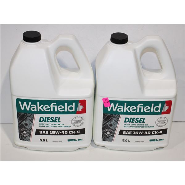 TWO 5L JUGS WAKEFIELD DIESEL ENGINE OIL