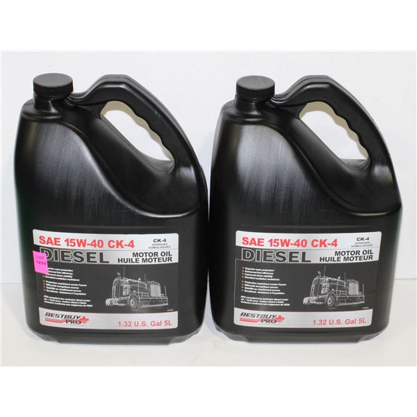 TWO 5L JUGS OF SAE 15W-40 DIESEL ENGINE OIL