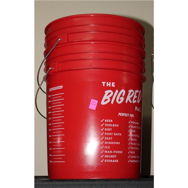TWO BIG RED PAILS