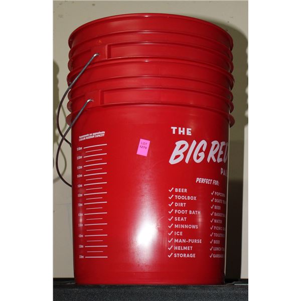 TWO BIG RED PAILS