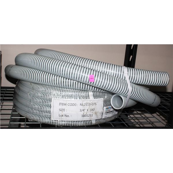 3/4" X 100' SMOOTH CLEAR PVC TRANSFER HOSE AND