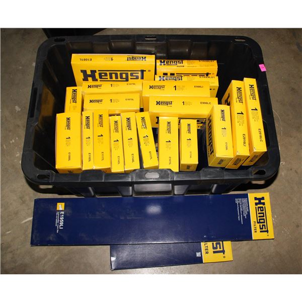 TOTE OF ASSORTED HENGST AIR FILTERS