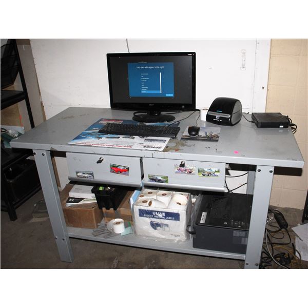 HEAVY METAL TABLE/ COMPUTER WORKSTATION WITH KEYS
