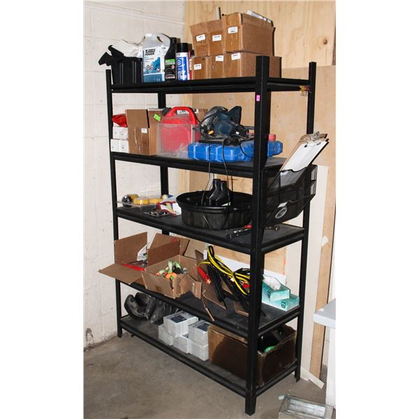 METAL RACKING WITH ADJUSTABLE WOOD SHELVES