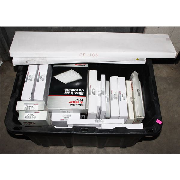 TOTE OF CABIN AIR FILTERS