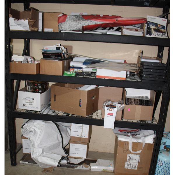 CONTENTS OF 4 SHELVES OF MARKETING MATERIAL,