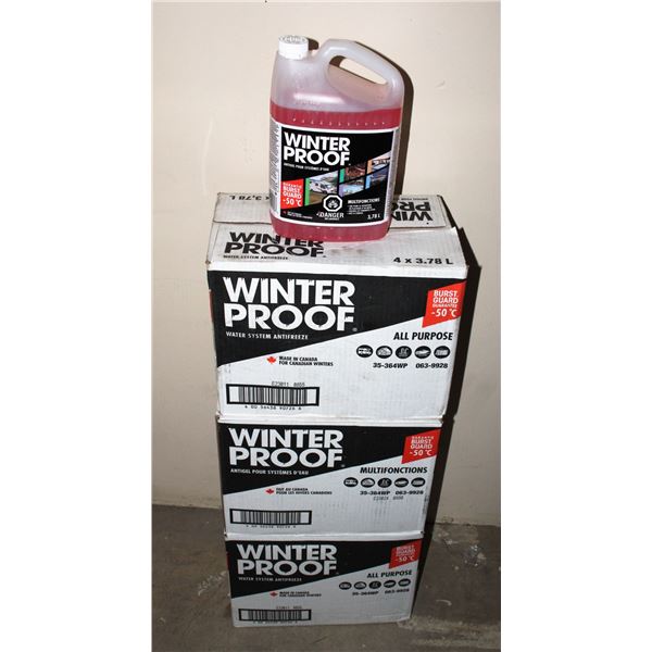 3 CASES OF WINTER PROOF WATER SYSTEM ANTIFREEZE
