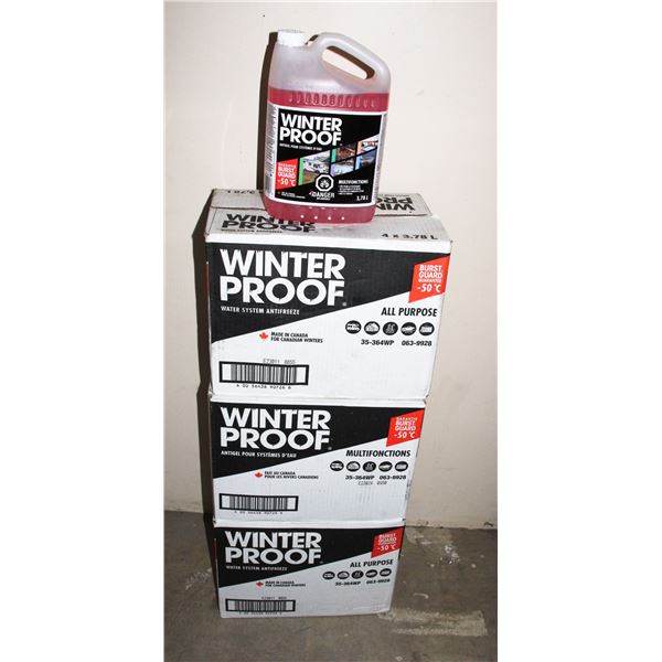 3 CASES OF WINTER PROOF WATER SYSTEM ANTIFREEZE
