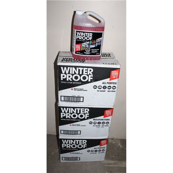 3 CASES OF WINTER PROOF WATER SYSTEM ANTIFREEZE