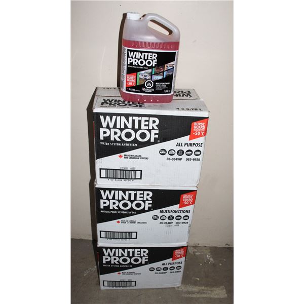 3 CASES OF WINTER PROOF WATER SYSTEM ANTIFREEZE
