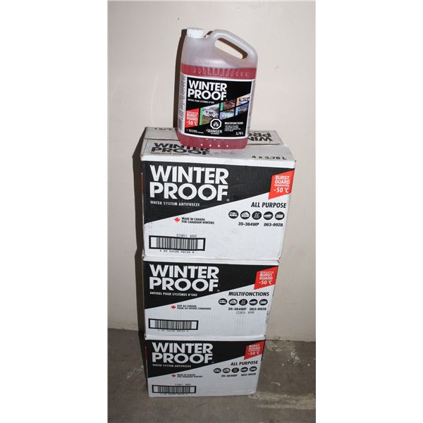 3 CASES OF WINTER PROOF WATER SYSTEM ANTIFREEZE