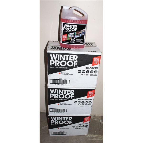 3 CASES OF WINTER PROOF WATER SYSTEM ANTIFREEZE