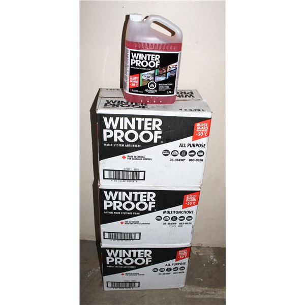 3 CASES OF WINTER PROOF WATER SYSTEM ANTIFREEZE
