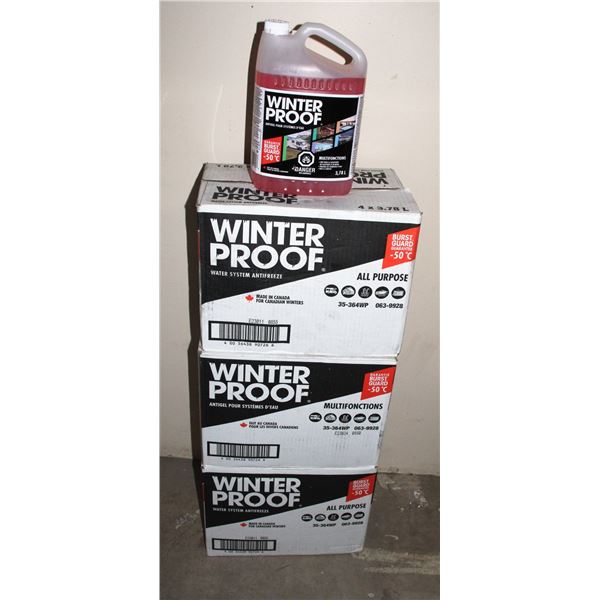 3 CASES OF WINTER PROOF WATER SYSTEM ANTIFREEZE