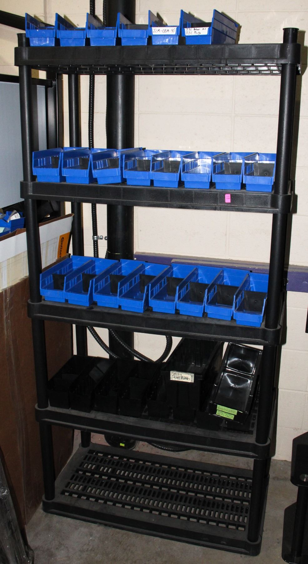 PLASTIC RACKING WITH PARTS ORGANIZER BINS - Kastner Auctions