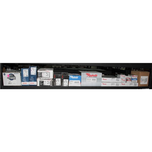 SHELF OF MISCELLANEOUS AUTOMOTIVE PARTS
