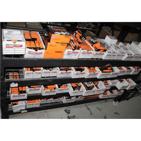 FOUR SHELVES OF BEARINGS AND SEALS