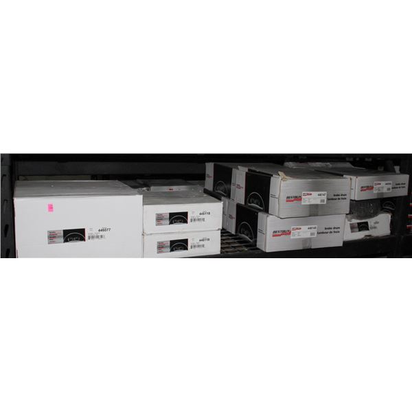 SHELF OF ASSORTED BRAKE ROTORS