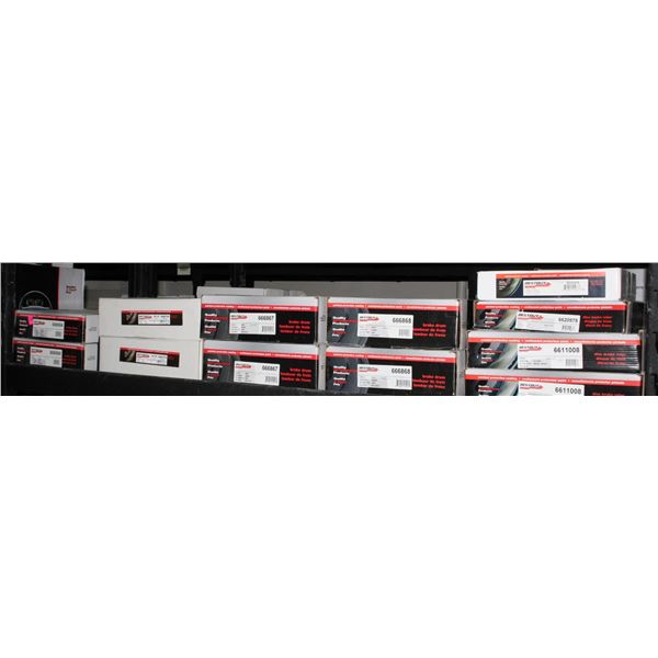 SHELF OF ASSORTED BRAKE ROTORS