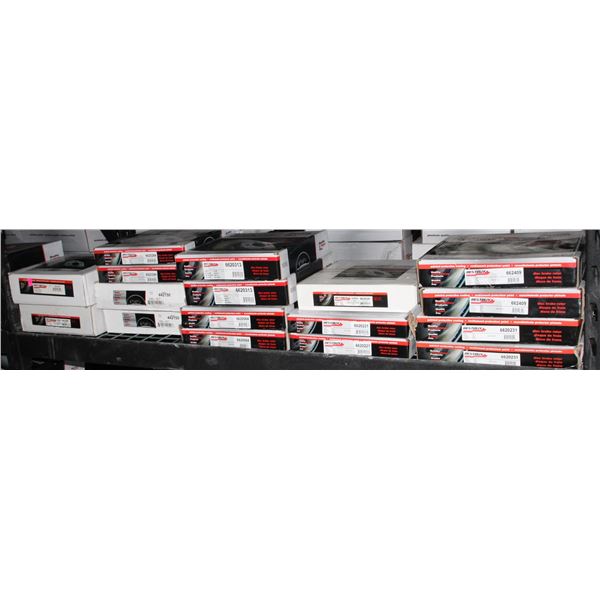 SHELF OF ASSORTED BRAKE ROTORS