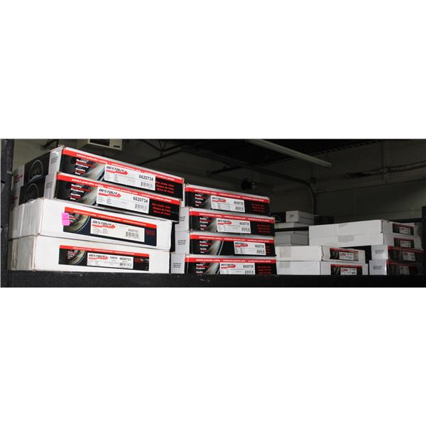 SHELF OF ASSORTED BRAKE ROTORS