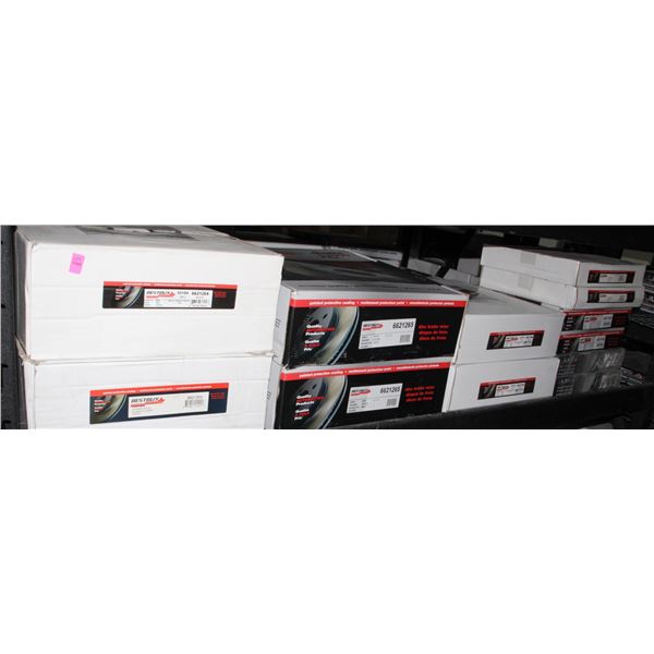 SHELF OF ASSORTED BRAKE ROTORS