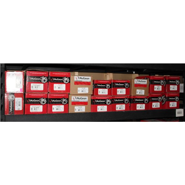 SHELF OF ASSORTED BRAKE CALIPERS