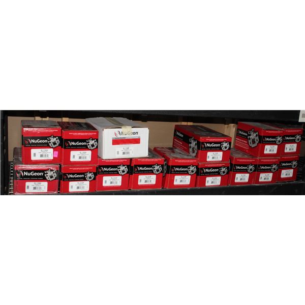 SHELF OF ASSORTED BRAKE CALIPERS