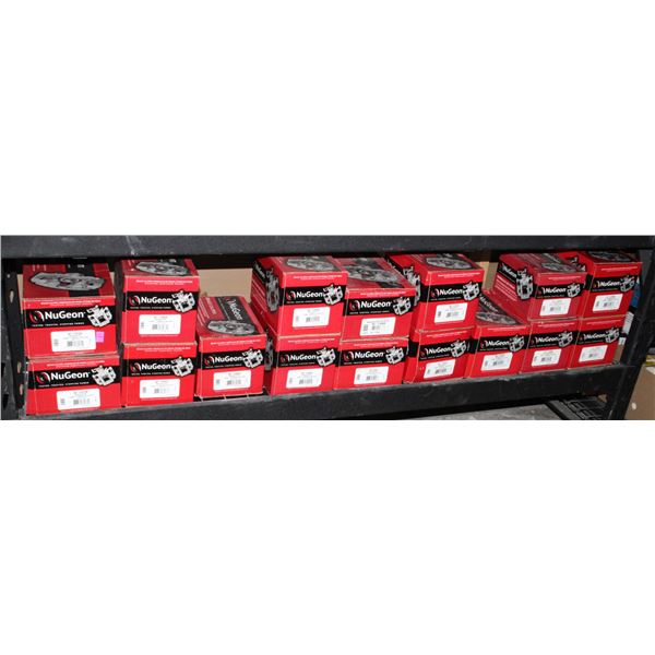 SHELF OF ASSORTED BRAKE CALIPERS