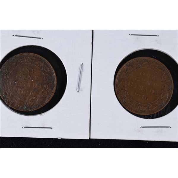 2 Canada Penny 1916 x 2