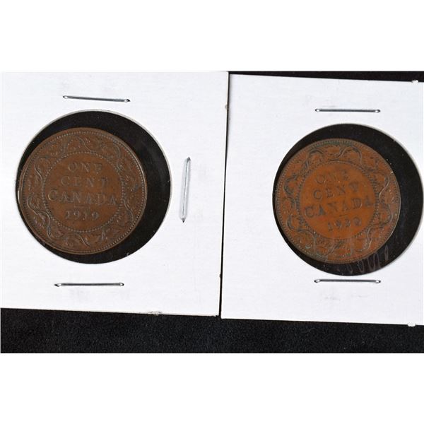 2 Canada Penny 1919 & Canada Penny 1920