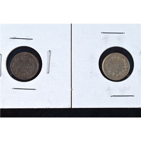 2 Canada Nickels 1919  x 2