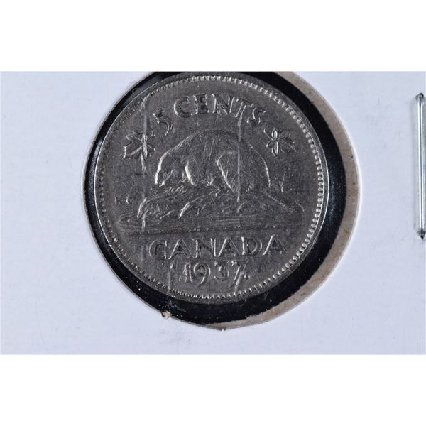 2 Canada Nickels 1937 dot x 2