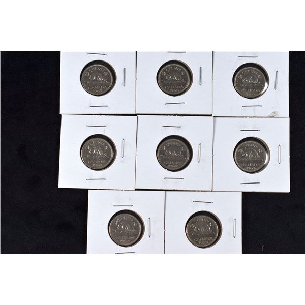 8 Canada Nickels 1963 x 8