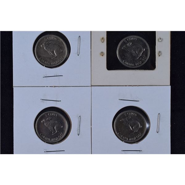 4 Canada Nickels 1967 x 4