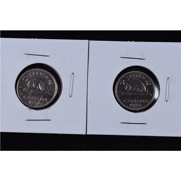 2 Canada Nickels 1970 x 2